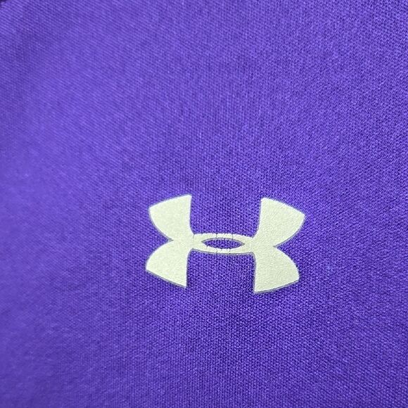 Under Armour Women's Tech Mesh Jersey Tee Shirt Crew-Neck Purple Loose Heat Gear - Picture 5 of 8